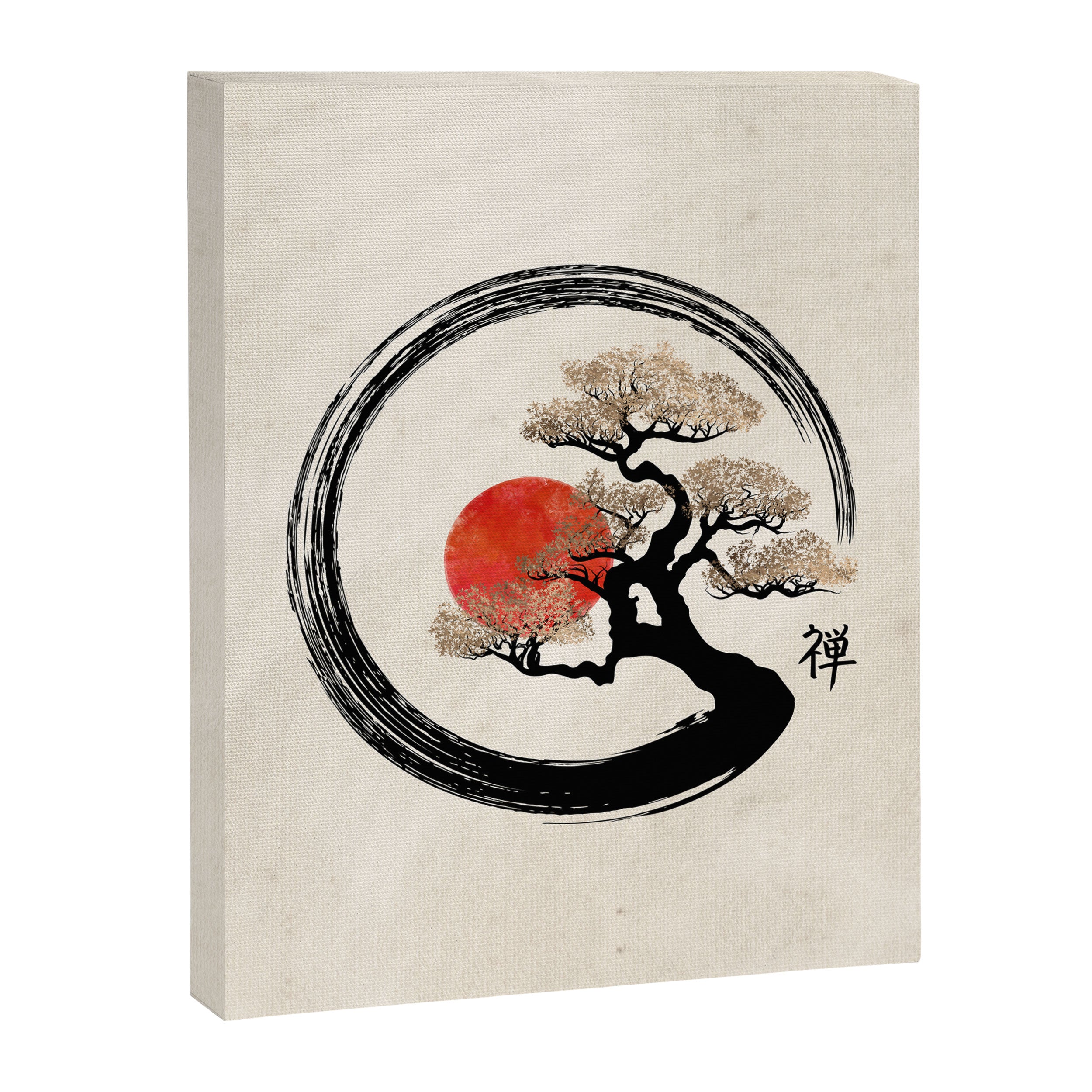 Enso Circle and Bonsai Tree on Canvas Canvas Print Gallery Image 8