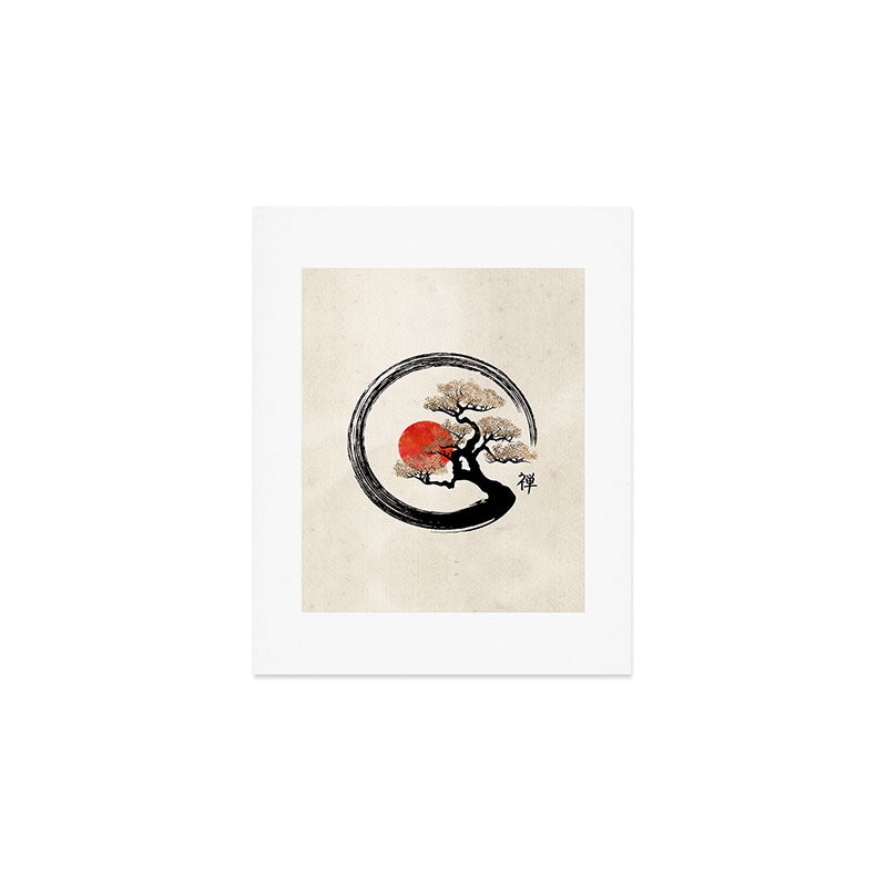 Enso Circle and Bonsai Tree on Canvas Art Print Gallery Image 1