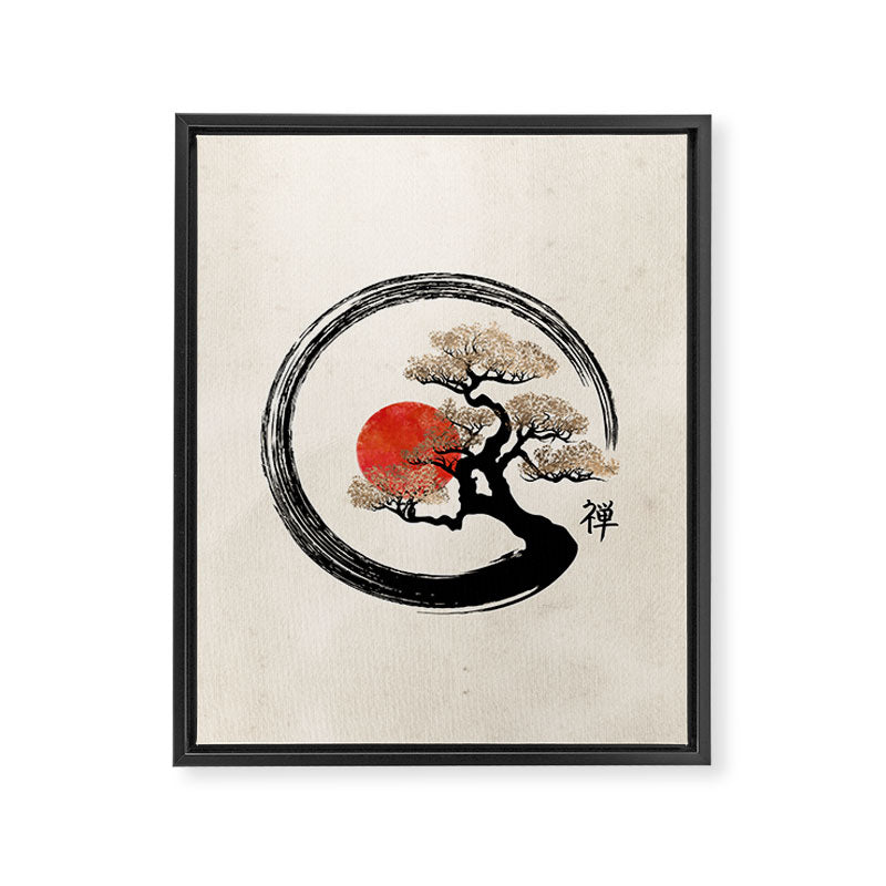 Enso Circle and Bonsai Tree on Canvas Framed Canvas Print Gallery Image 8