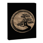 Enso Zen Circle and Bonsai Tree Gold Canvas Print Gallery Image 8