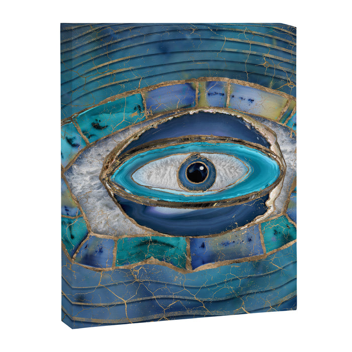 Evil Eye Amulet Agate and gold Canvas Print Gallery Image 1