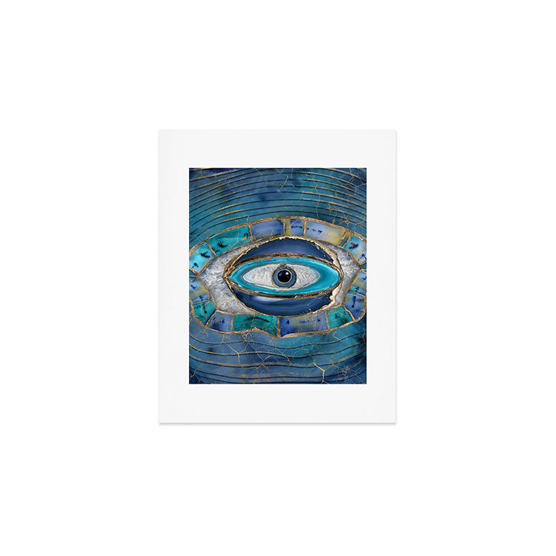 Evil Eye Amulet Agate and gold Art Print Gallery Image 1