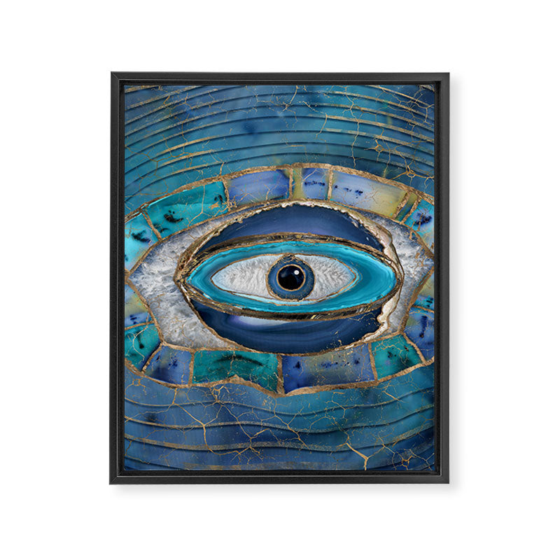 Evil Eye Amulet Agate and gold Framed Canvas Print Gallery Image 8
