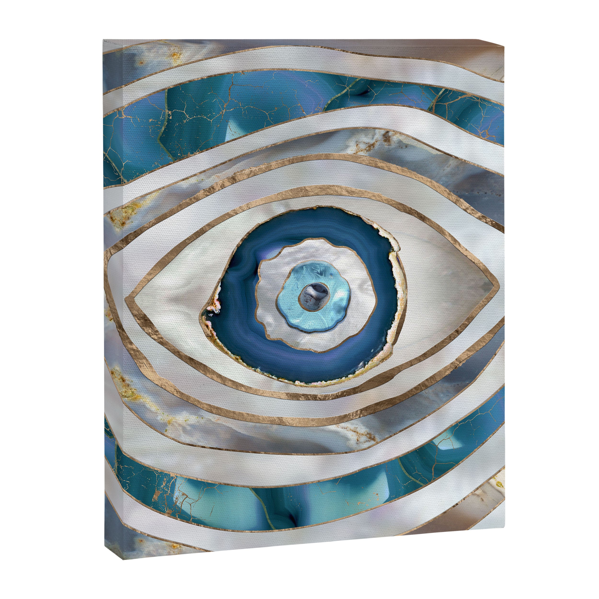 Evil Eye Mineral textures and gold Canvas Print Gallery Image 8