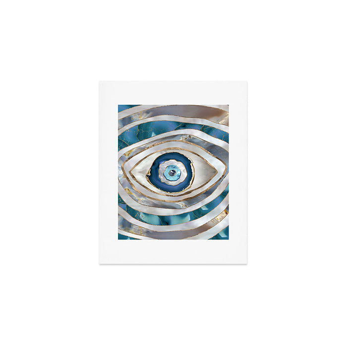 Evil Eye Mineral textures and gold Art Print Gallery Image 1