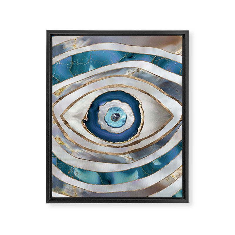 Evil Eye Mineral textures and gold Framed Canvas Print Gallery Image 8