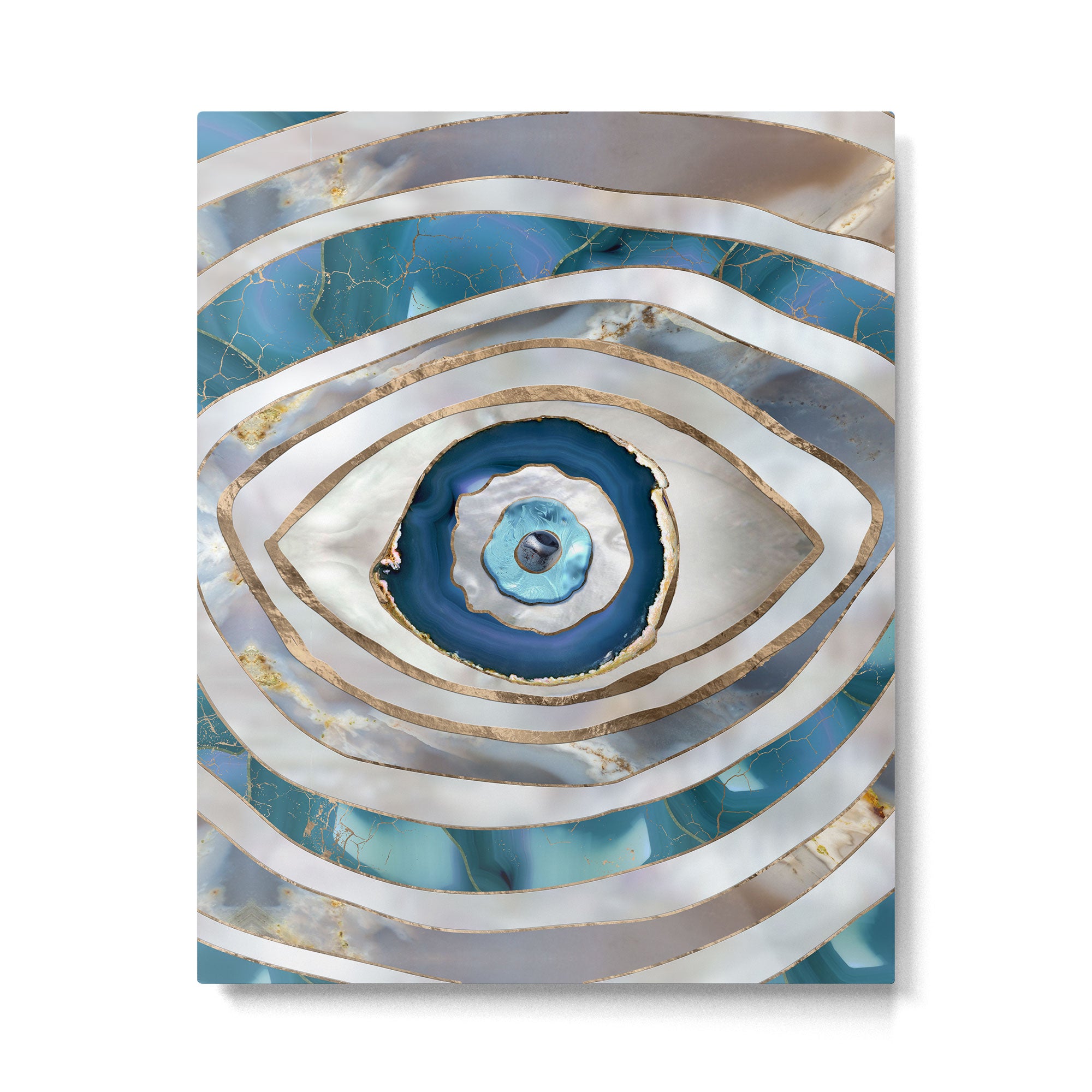 Evil Eye Mineral textures and gold Metal Print Gallery Image 6