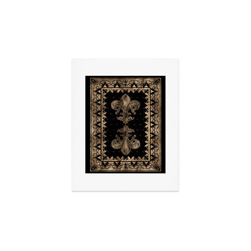 Fleur-de-lis - Black and Gold #1 Art Print Gallery Image 1