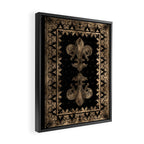 Fleur-de-lis - Black and Gold #1 Framed Canvas Print Gallery Image 2