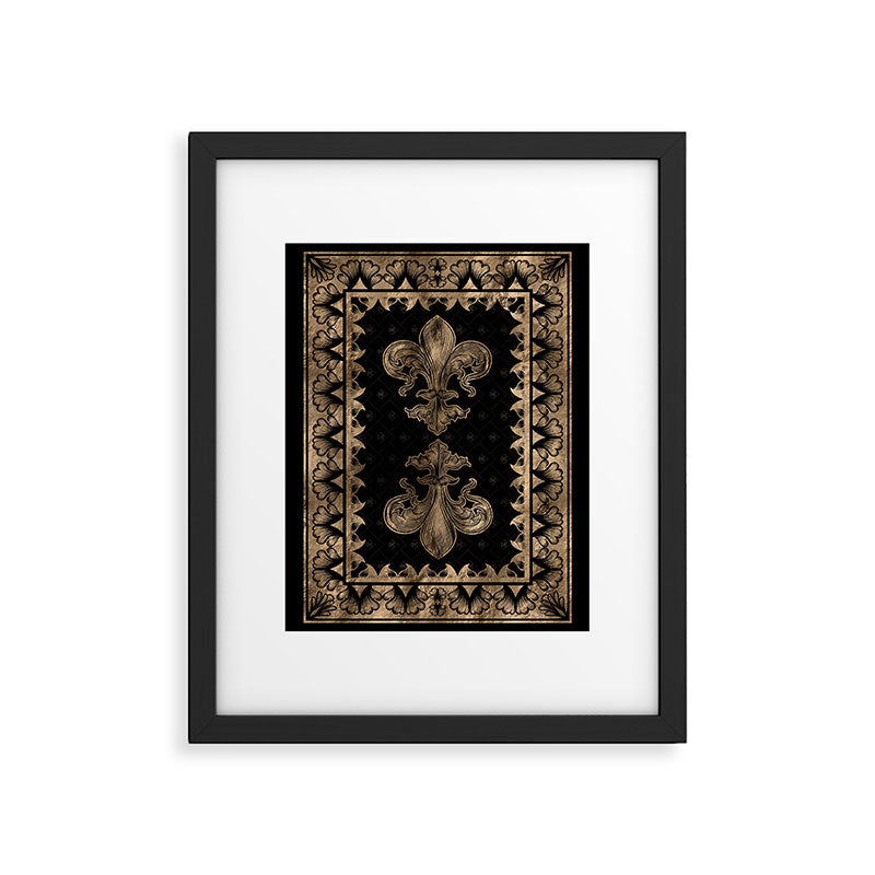 Fleur-de-lis - Black and Gold #1 Framed Art Print Gallery Image 4