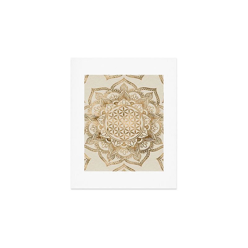 Flower of Life in Lotus - pastel golds and canvas Art Print Gallery Image 1