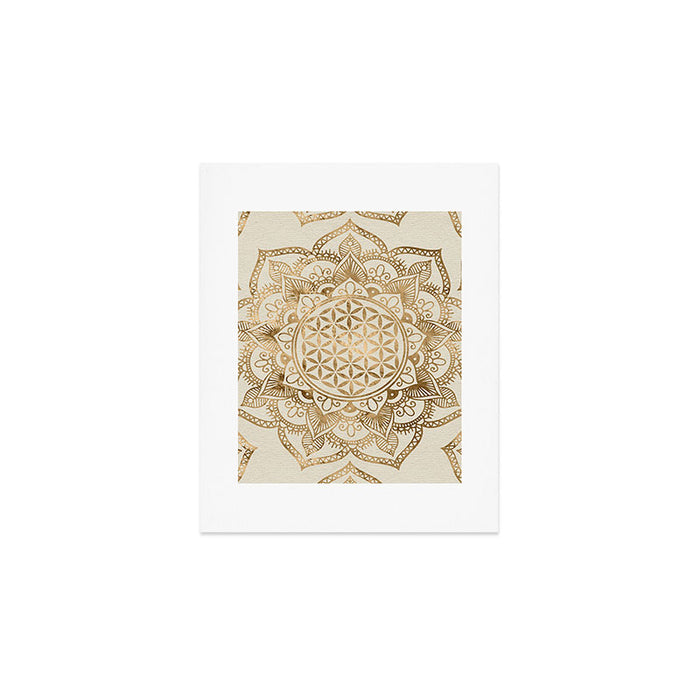 Flower of Life in Lotus - pastel golds and canvas Art Print Gallery Image 1