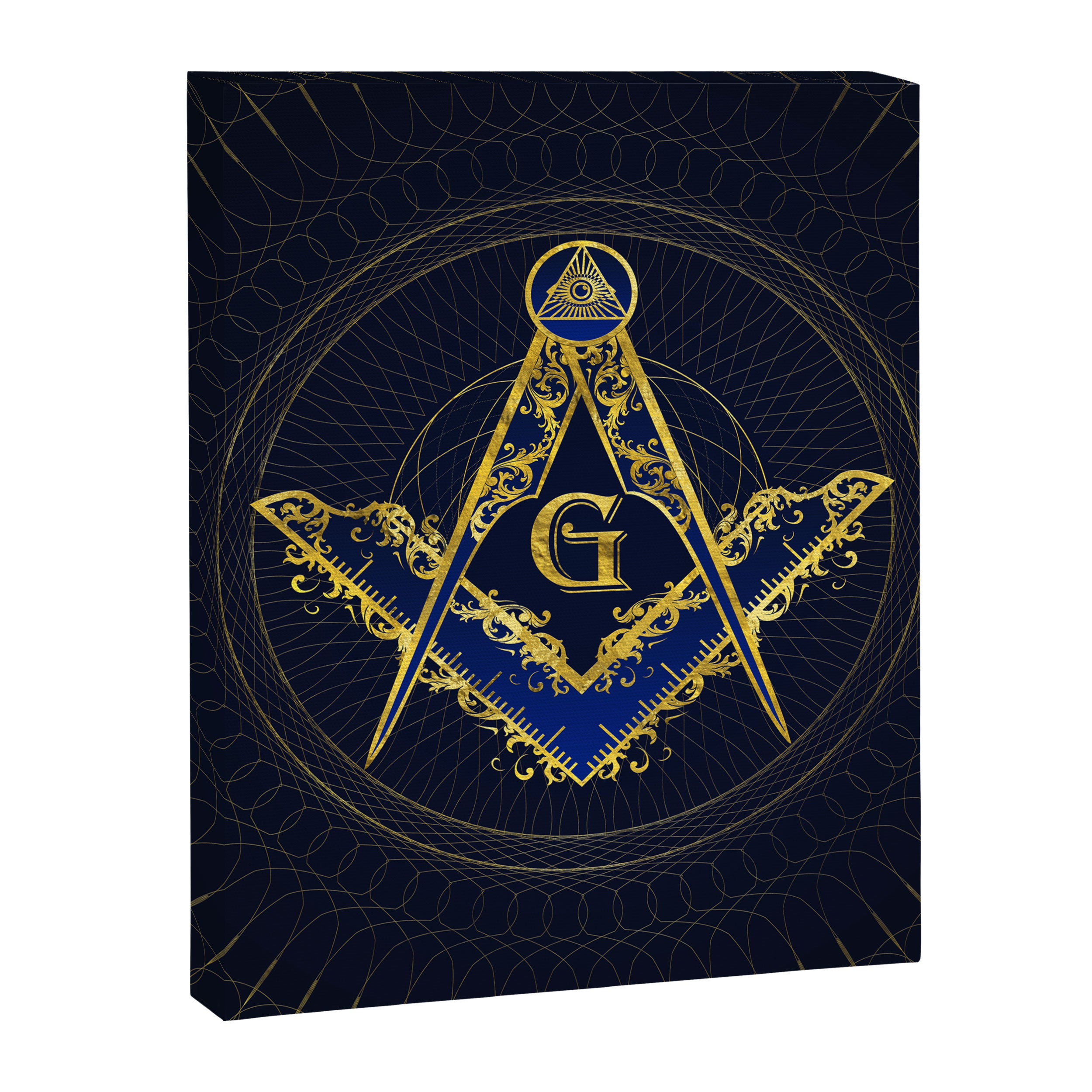 Freemasonry symbol Square and Compasses Canvas Print Gallery Image 8