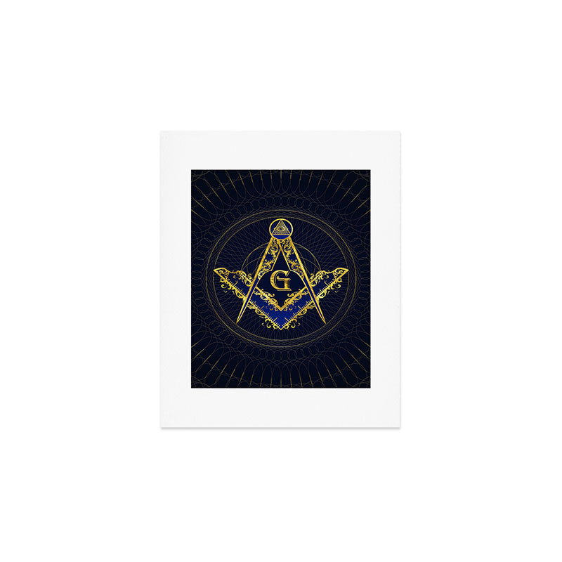Freemasonry symbol Square and Compasses Art Print Gallery Image 1