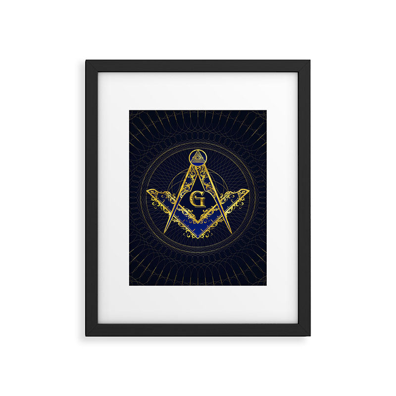 Freemasonry symbol Square and Compasses Framed Art Print Gallery Image 6