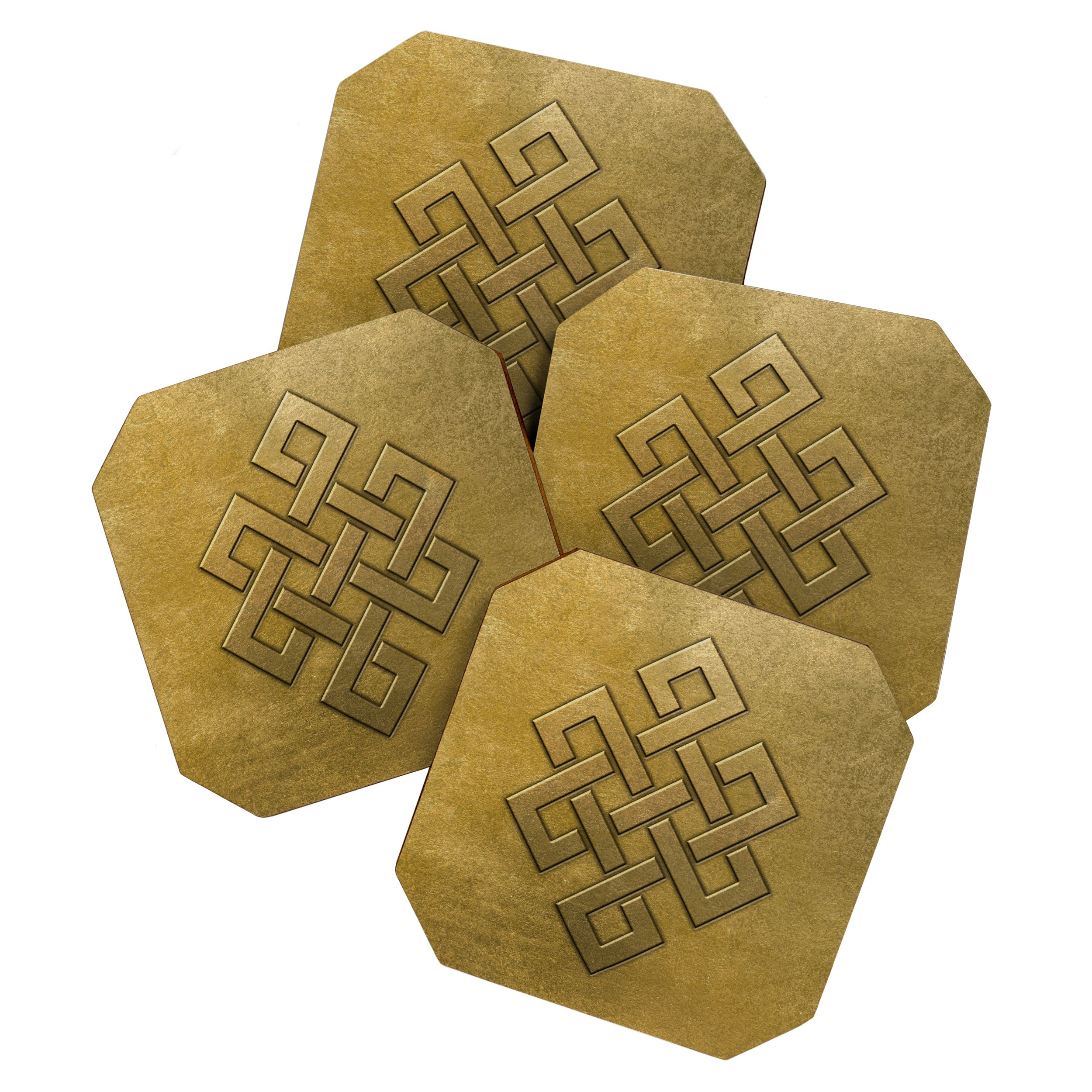 Golden Embossed Endless Knot Coaster Gallery Image 1
