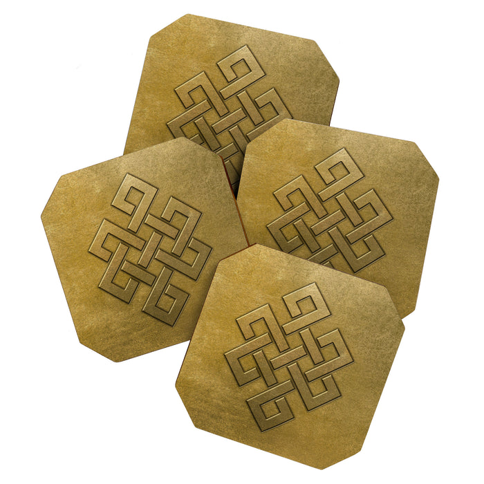 Golden Embossed Endless Knot Coaster Gallery Image 1