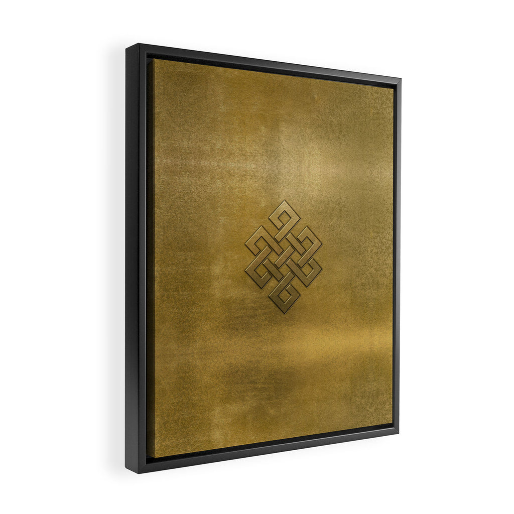 Golden Embossed Endless Knot Framed Canvas Print Gallery Image 2