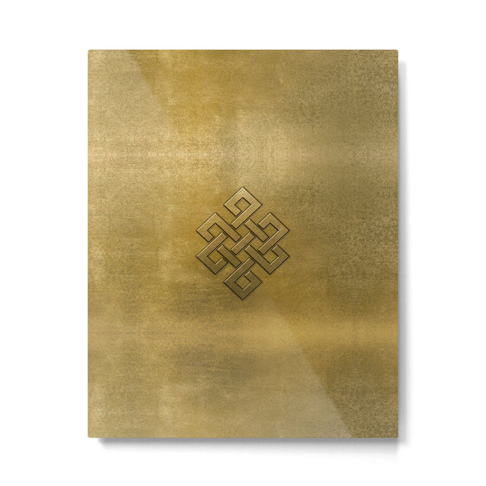 Golden Embossed Endless Knot Metal Print Gallery Image 1