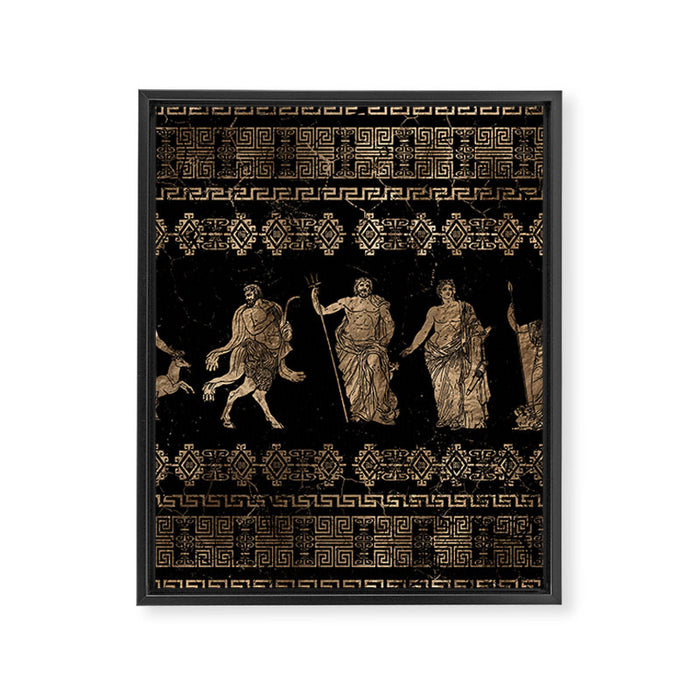 Greek Deities and Meander key ornament Framed Canvas Print Gallery Image 1