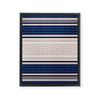 Greek Key - Meander - Blue and Beige Framed Canvas Print Gallery Image 8