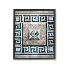 Greek Key Ornament - Greek Meander -Abalone and gold Framed Canvas Print Gallery Image 8