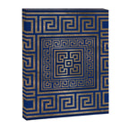 Greek Key Ornament - Greek Meander -gold on blue Canvas Print Gallery Image 3