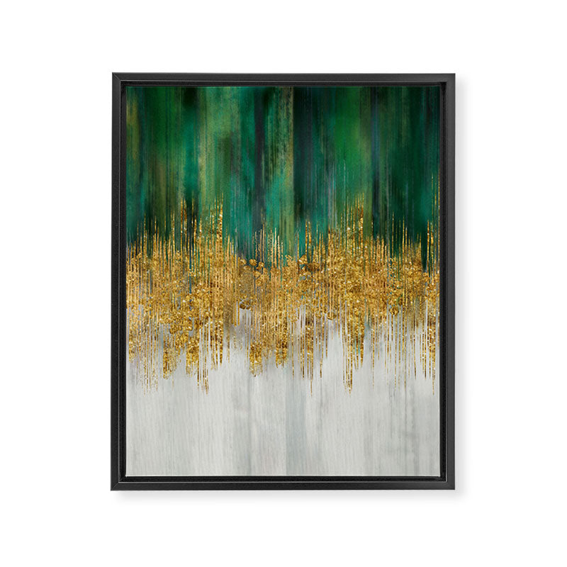 Green and gold motion abstract Framed Canvas Print Gallery Image 8