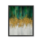Green and gold motion abstract Framed Canvas Print Gallery Image 8