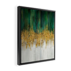 Green and gold motion abstract Framed Canvas Print Gallery Image 2