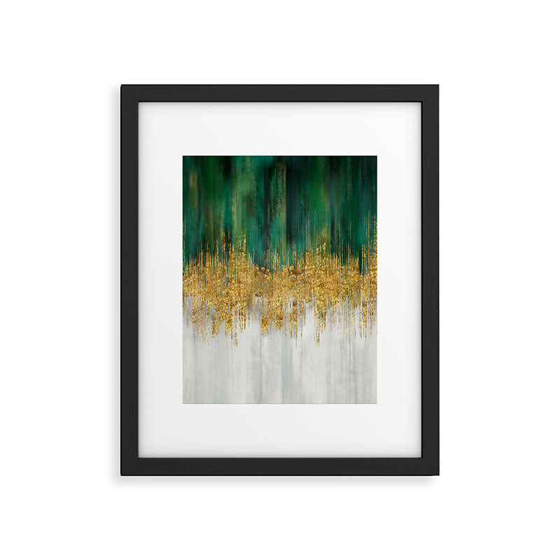 Green and gold motion abstract Framed Art Print Gallery Image 6
