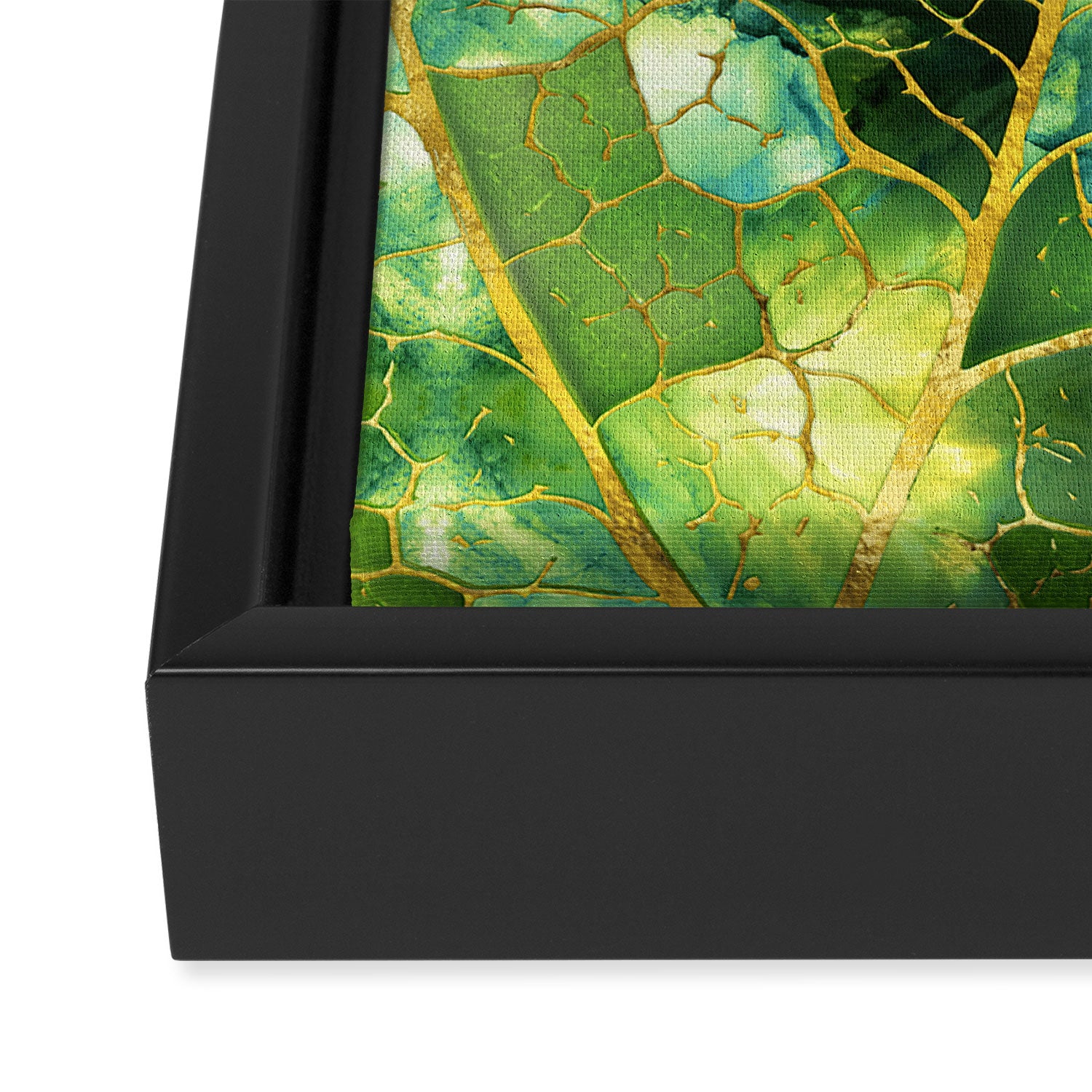 Green Marble Leaf Framed Canvas Print Gallery Image 3