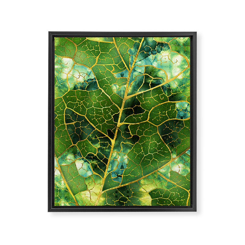 Green Marble Leaf Framed Canvas Print Gallery Image 8