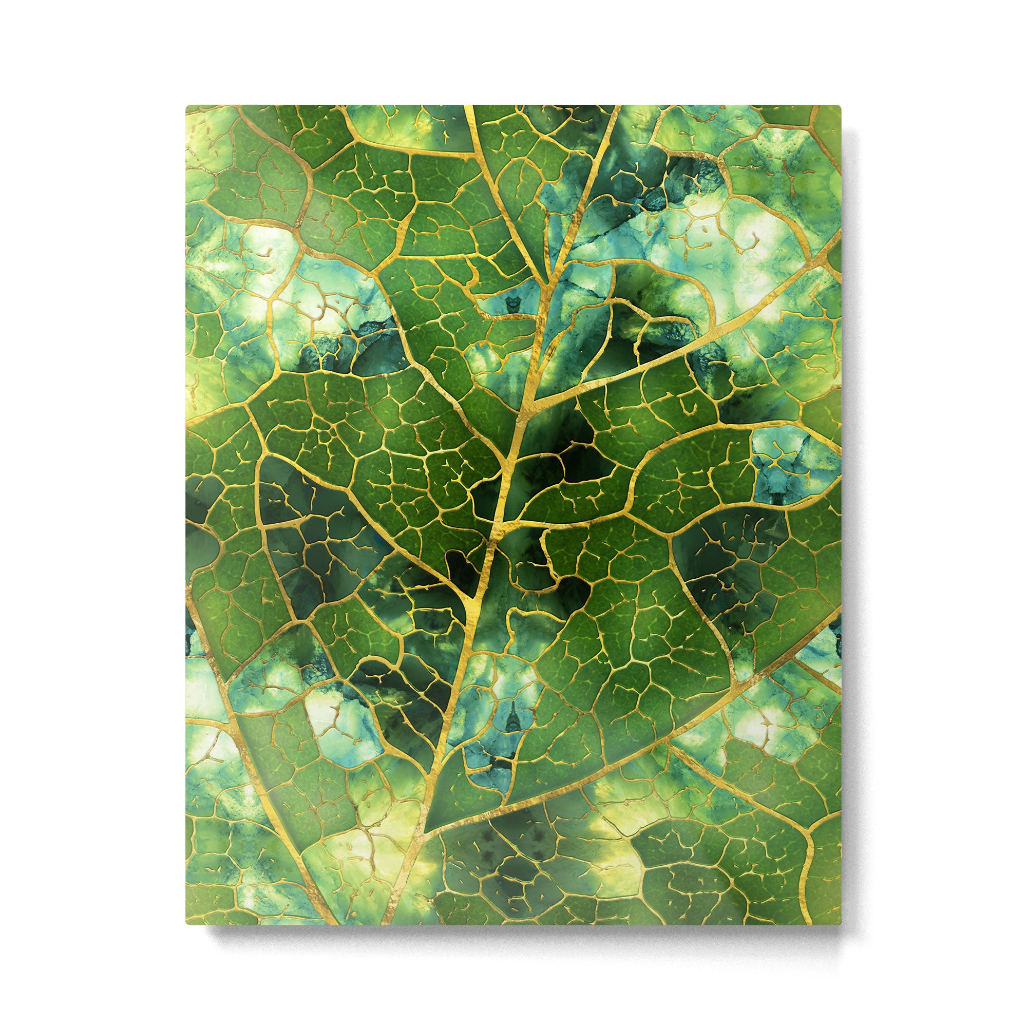Green Marble Leaf Metal Print Gallery Image 6