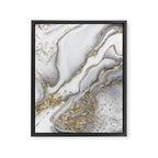 Grey liquid marble - pearl and gold Framed Canvas Print Gallery Image 8
