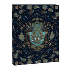 Hamsa Hand -Hand of Fatima Blue Gemstones Canvas Print Gallery Image 3