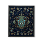 Hamsa Hand -Hand of Fatima Blue Gemstones Framed Canvas Print Gallery Image 8