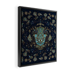 Hamsa Hand -Hand of Fatima Blue Gemstones Framed Canvas Print Gallery Image 2