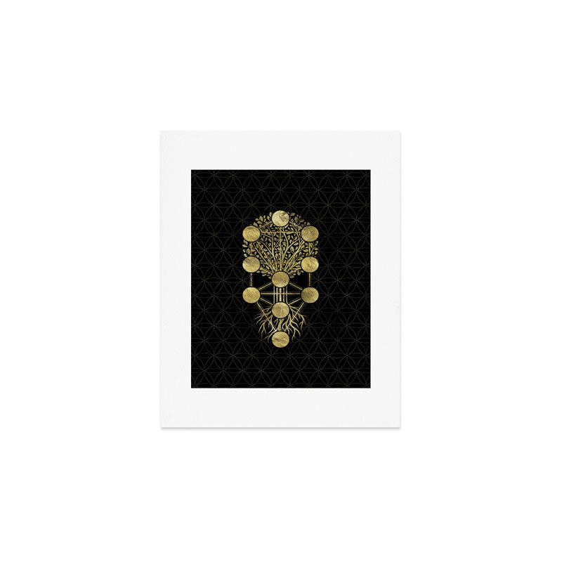 Kabbalah The Tree of Life Gold on Black N2 Art Print Gallery Image 1