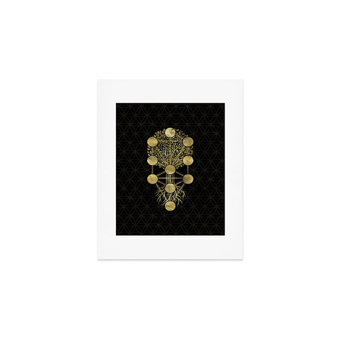Kabbalah The Tree of Life Gold on Black N2 Art Print Gallery Image 1