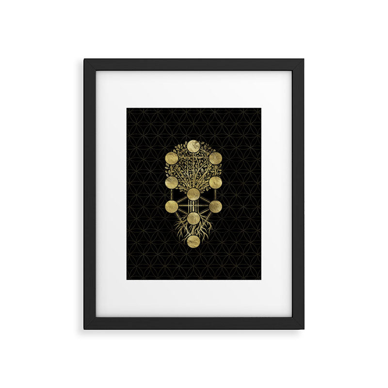 Kabbalah The Tree of Life Gold on Black N2 Framed Art Print Gallery Image 6
