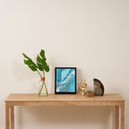 Liquid Marble -Blue quartz and gemstones Framed Canvas Print Gallery Image 4