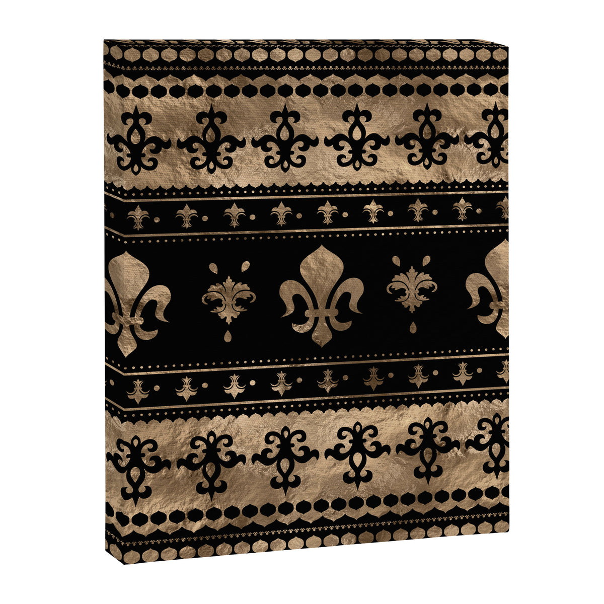 Luxury black and gold Fleur-de-lis ornament  Canvas Print Gallery Image 8