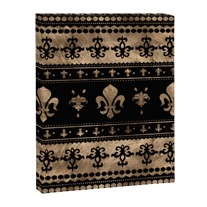 Luxury black and gold Fleur-de-lis ornament  Canvas Print Gallery Image 1