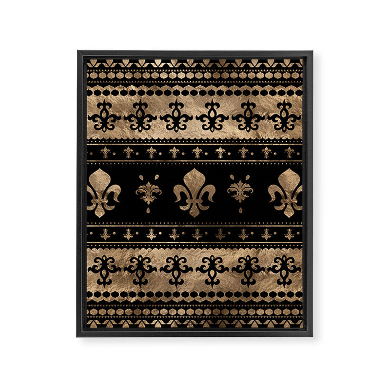 Luxury black and gold Fleur-de-lis ornament  Framed Canvas Print Gallery Image 8