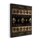 Luxury black and gold Fleur-de-lis ornament  Framed Canvas Print Gallery Image 2