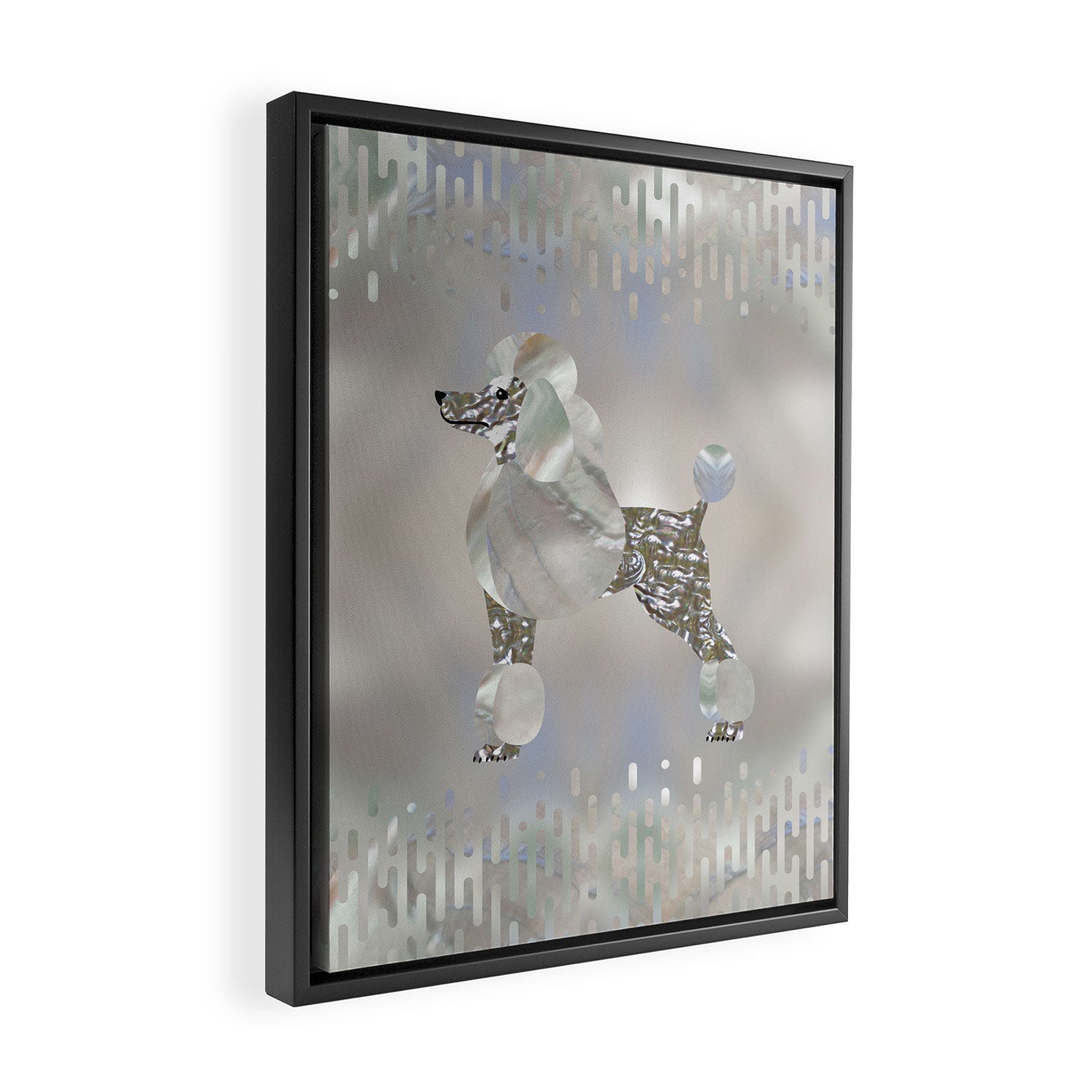 Luxury Pearl and Abalone Poodle Framed Canvas Print Gallery Image 2