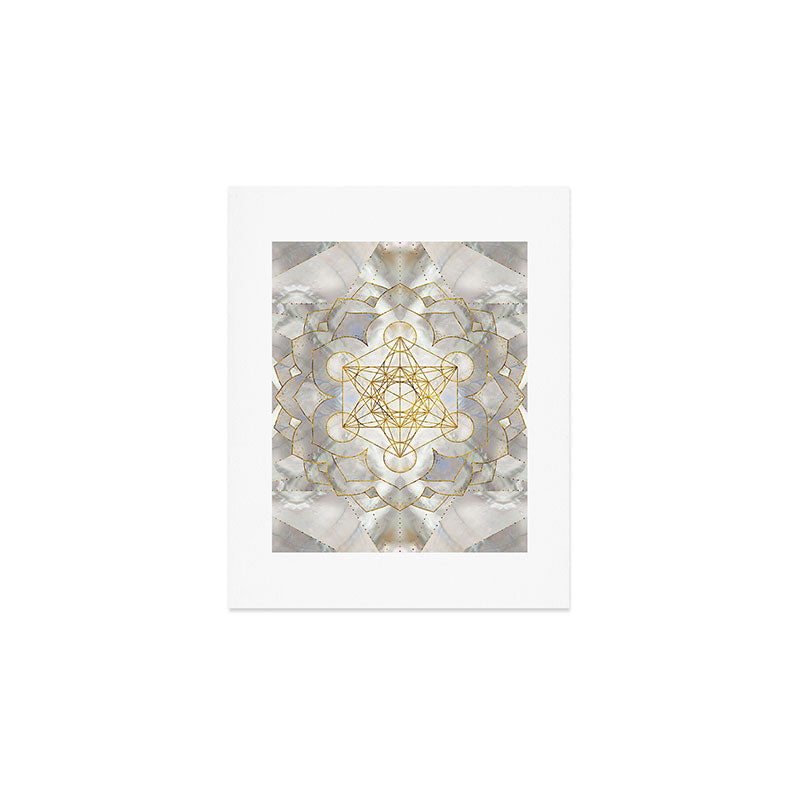 Metatron's Cube in lotus Sacred Geometry  Art Print Gallery Image 1