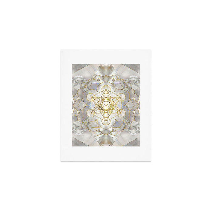 Metatron's Cube in lotus Sacred Geometry  Art Print Gallery Image 1
