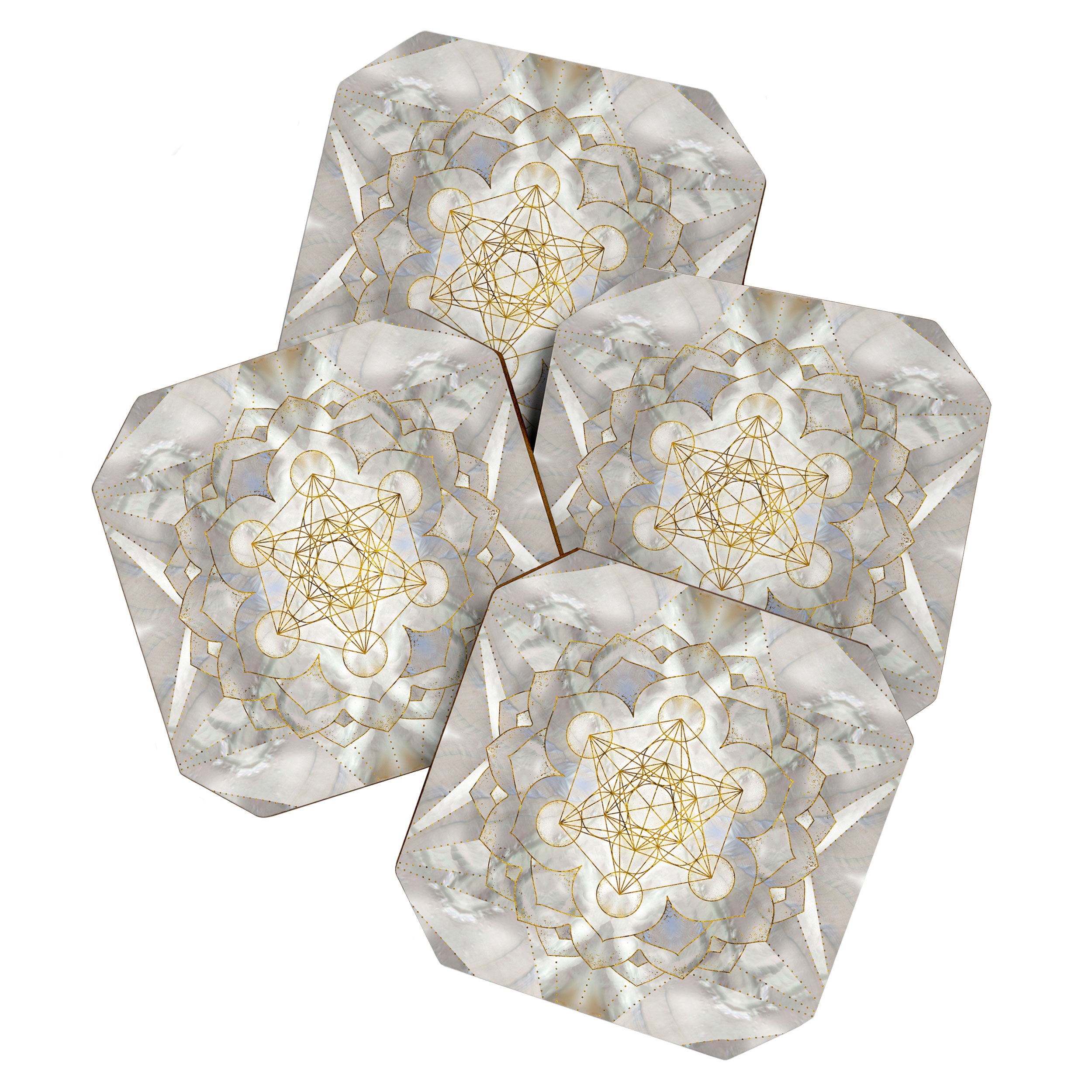 Metatron's Cube in lotus Sacred Geometry  Coaster Gallery Image 1